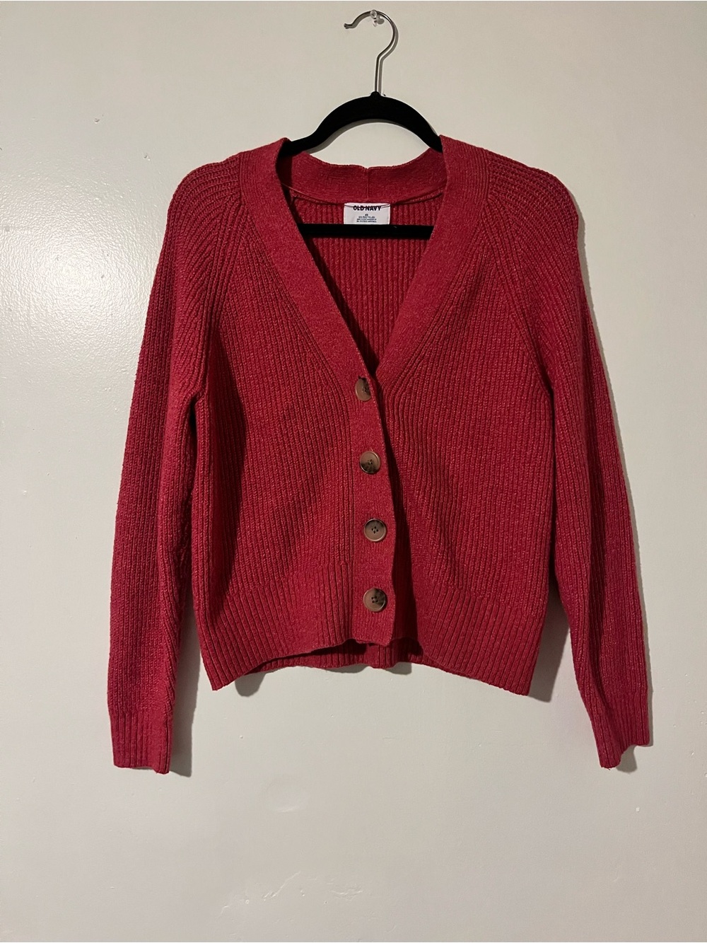 Old Navy Pink Button-Front V-Neck Cardigan